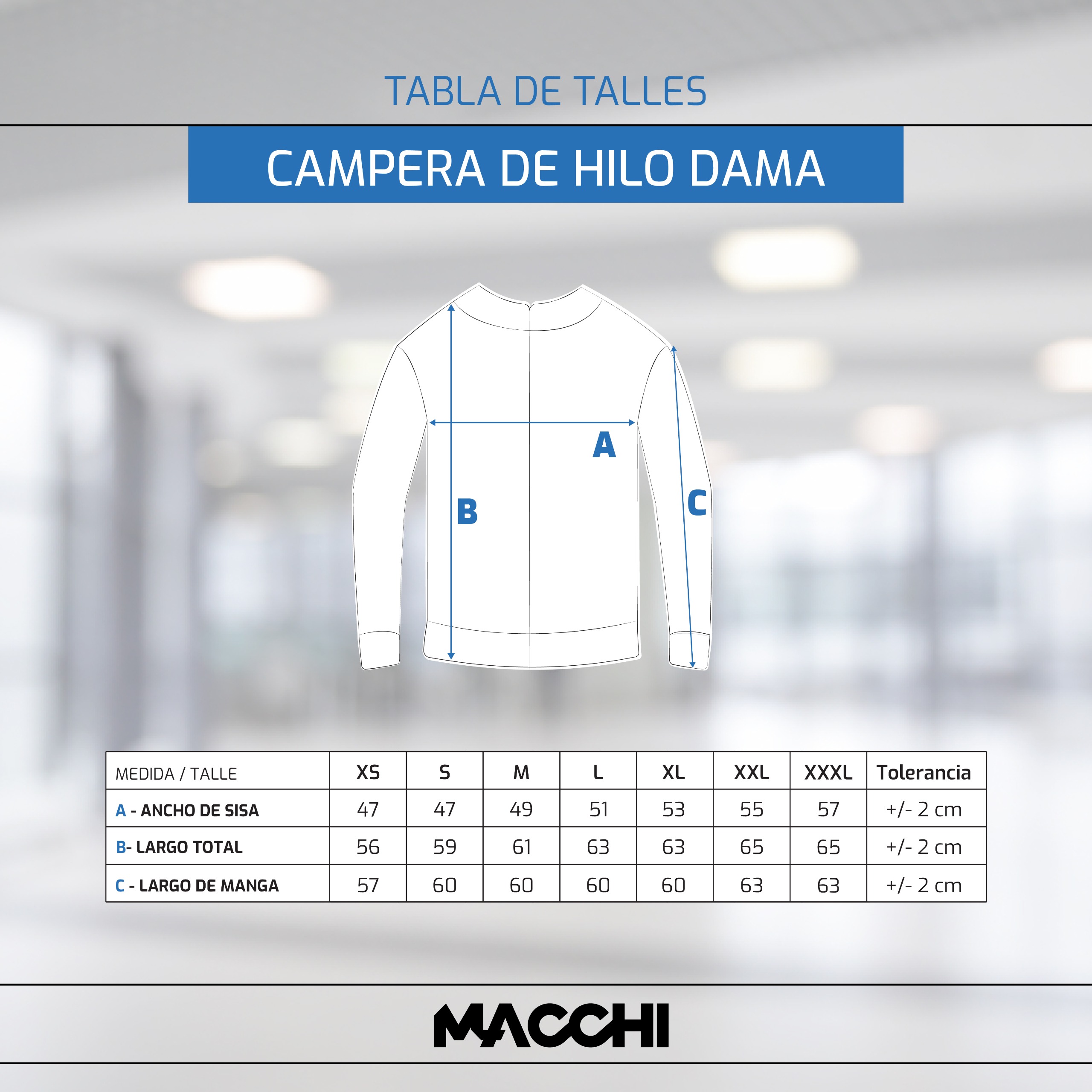 campera dama talles